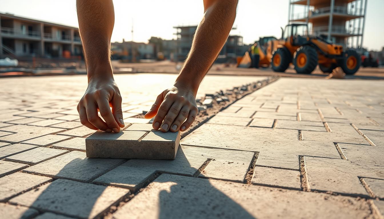 układanie kostki na betonie