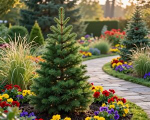 świerk conica aranżację