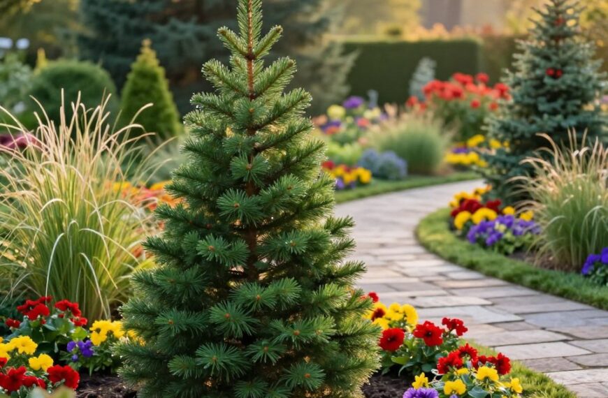 świerk conica aranżację