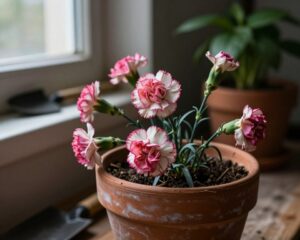 dlaczego goździki w doniczce usycha